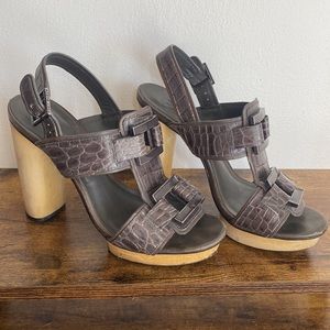 Tory Burch Kayla Croc Heels Size 7